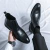 Boots Men Casual Comfortable Fashionable Block Boots Men Business Office Brand Chelsea Boots Black Brown Size 38-45 Men Boots