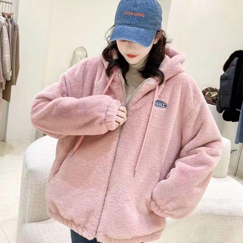 Imitation fur women's imitation lamb wool coat autumn and winter light new imitation Rex rabbit fur top fluffy short