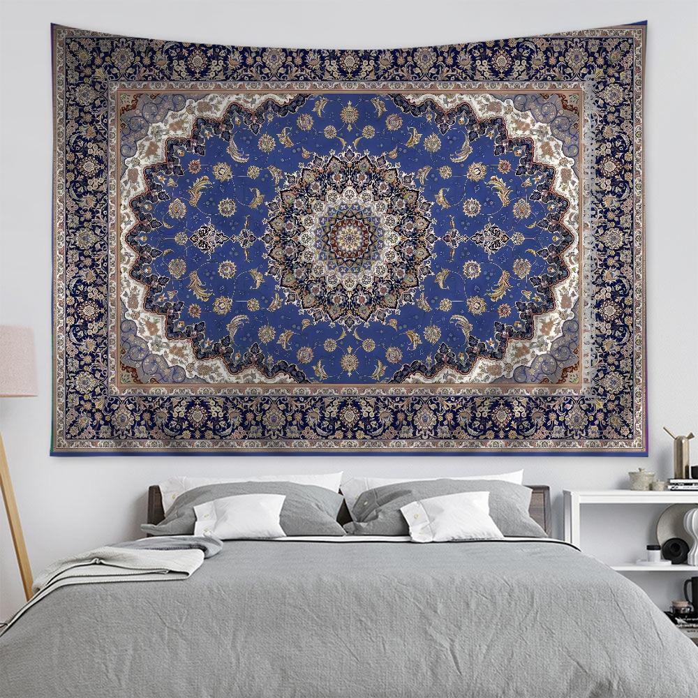 Retro Mandala Tapestry Bohemian Style Wall Art Polyester Print for Luxury Home Interior Decor