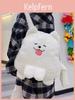 White Plush Dog Girl Backpack With Zipper Closure For Daily Use And Cute Style