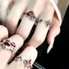 Niche Design Red Dripping Open Ring Irregular Love Personality Astral Lava Index Finger Ring Female