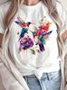 Unisexs Colorful Hummingbird Graphic Tee Crew Neck Short Sleeve Soft Comfortable Casual Daily TShirt