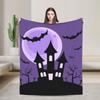 Happy Halloween Cartoon Blanket Cover Velvet  Warm Throw Blanket for Car Sofa Couch Bed Rug