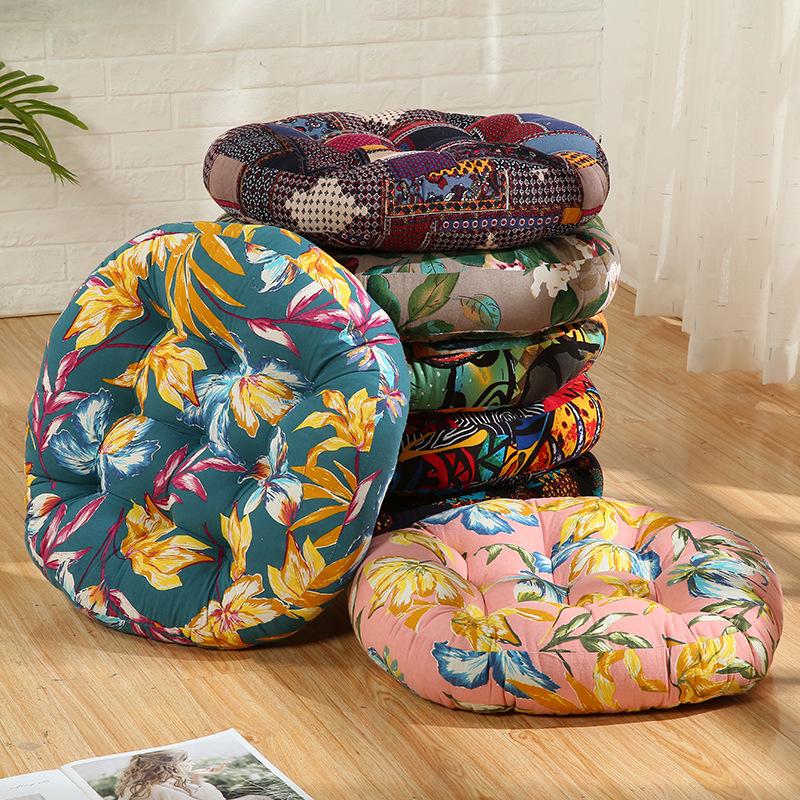 Colorful Bohemian-Style Cotton Linen Floor Cushion: Ethnic Meditation Seat Tatami Mat for B&B