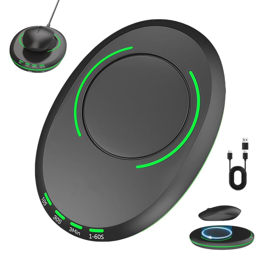 BUPVIOOD Mouse Mover, Mouse Jigger, 4-Level Timer Setting, USB Powered, Automatic Mouse Mover, Driver-Free, Low Noise, Multi-OS Compatible, Optical