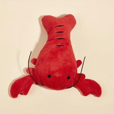 Διαδραστικό Παιχνίδι από Βελούδο με Σχέδιο Αστακού για Κατοικίδια, που Τρίζει και Λειαίνει τα Δόντια. Ανθεκτικό και Διασκεδαστικό Ζώο Κινουμένων Σχεδίων Γεμιστό Παιχνίδι