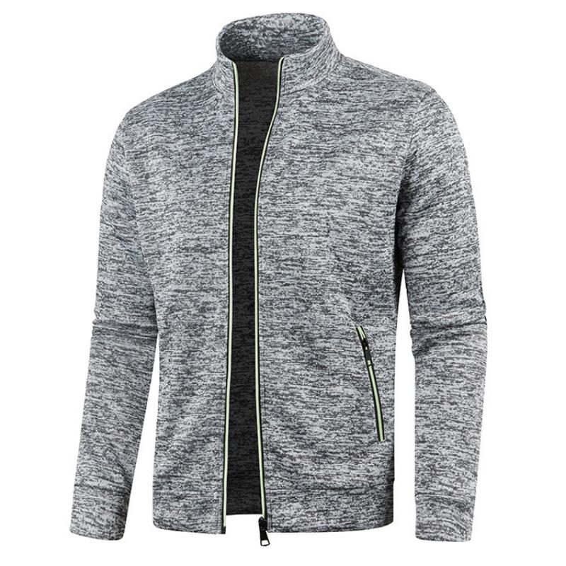 Autumn and Winter Men's Long Zipper Sweater Sleeves Thin Velvet Trendy Tops Sweater Jackets for Men Plus Size