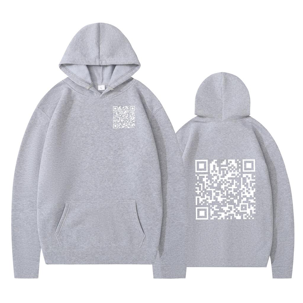 Cross-border Hoodies, New Printed Styles, QR Code Scans, Loose Men's and Women's Hoodies