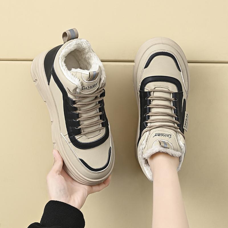 Leather Height-Increasing Shoes Fashion Lace-up Casual Shoe Women Sneakers Outdoor Vulcanized Shoe Designer Platform Women Shoes