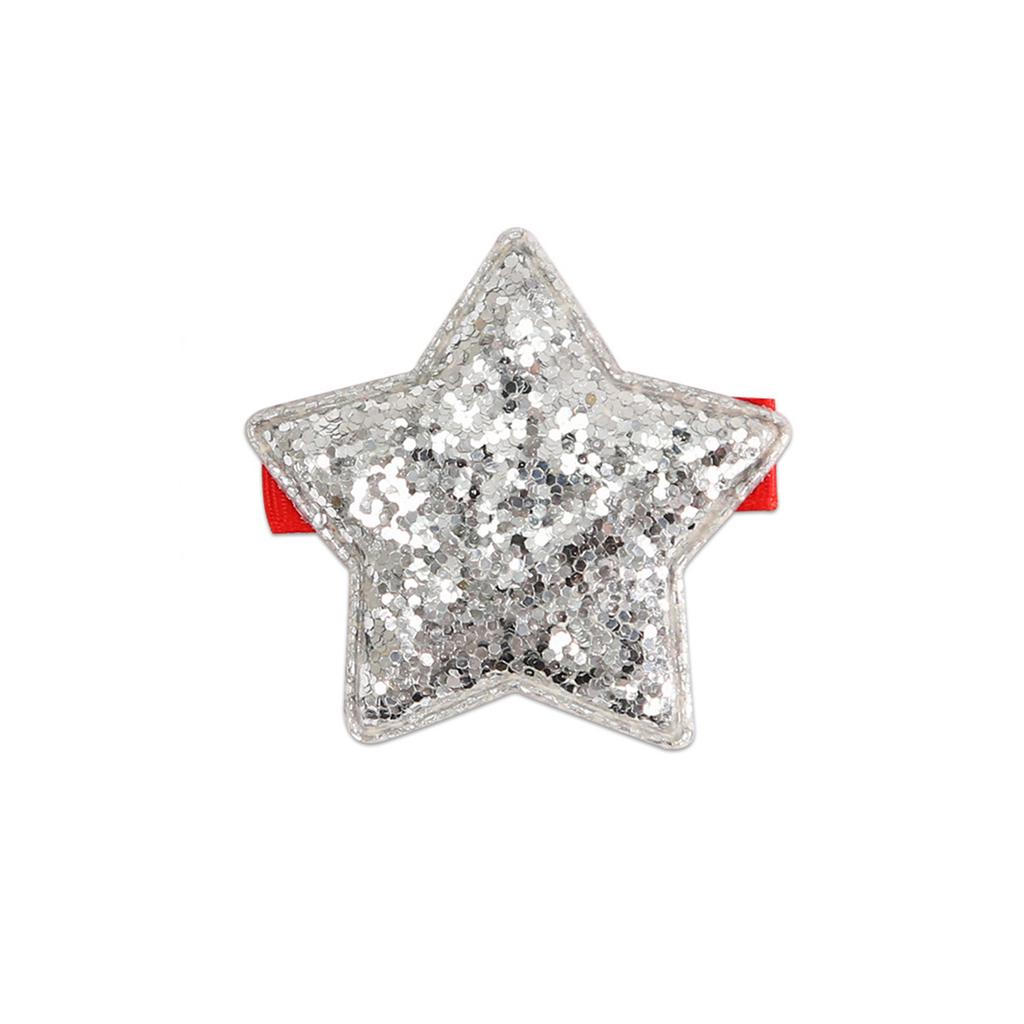 Children's Five-pointed Star Hairpin Independence Day Party Decoration Accessories Red Blue Sequin Star Hairpin
