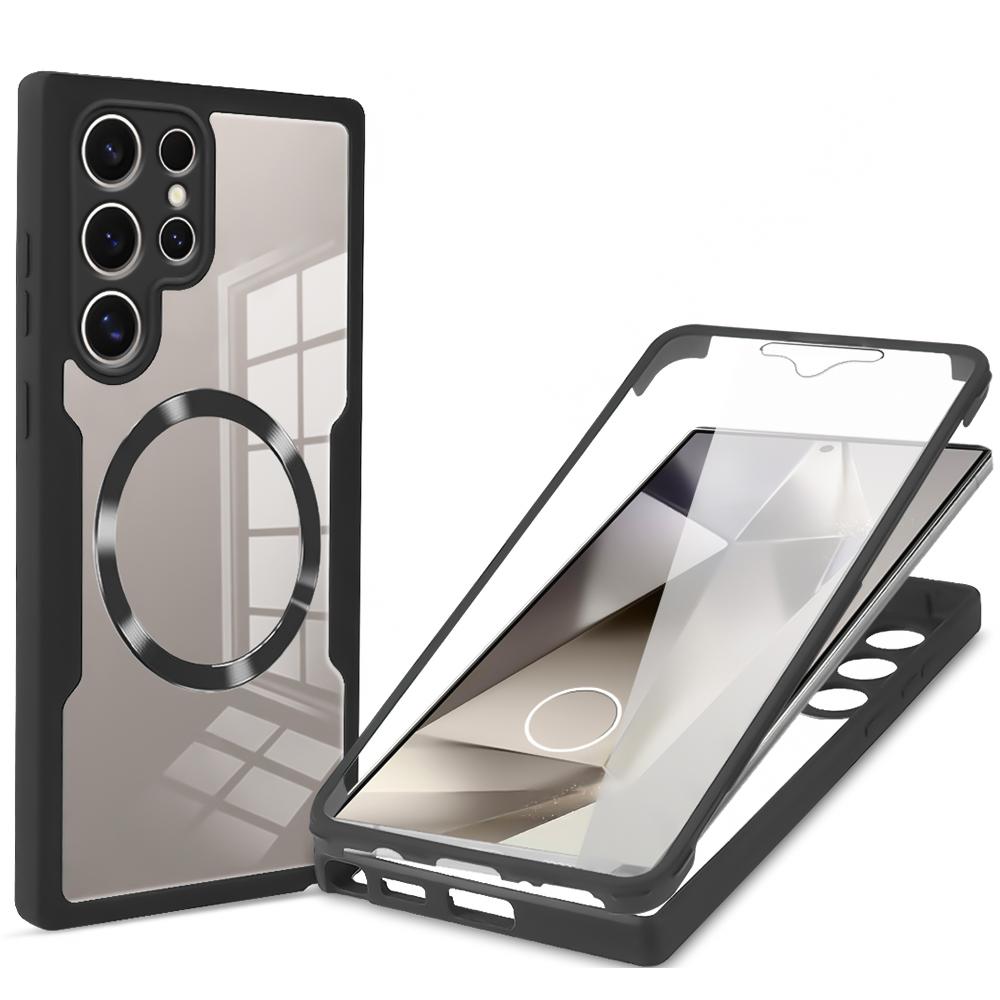 

Чехол-бампер с защитой экрана 360° для Samsung S25 S26 Ultra S24 Plus S23 S22 S21 FE A56 A36 Для Magsafe Магнитный чехол для телефона S26