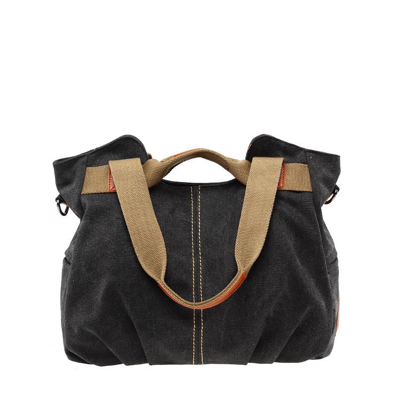 Borsa a tracolla in tela a forma di conchiglia con tasche con cerniera per donne casual