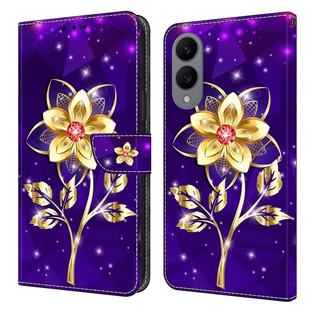 For Samsung Galaxy S25 Edge Wallet Case Pattern Printing PU Leather Flip Stand Phone Cover