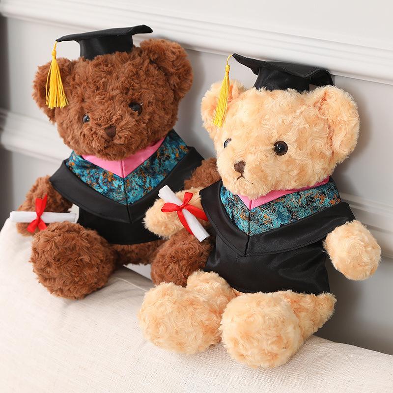 Bai Fen Bai Dolls And Toys Graduation Dr. Bear Hat Bear Doll Plush Toy Teddy Bear Graduation Season Commemorative Gift Children's Doll Trumpet 35Cm