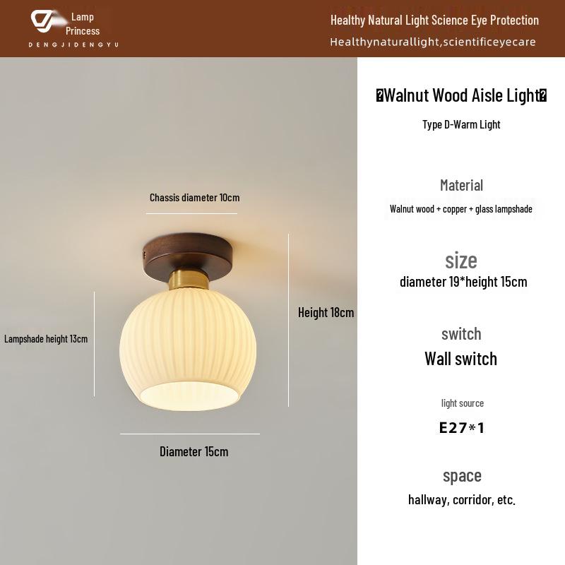 

Casagd Французский Ретро Китайский Стиль Потолочный Светильник для Прихожей - Креативный Дизайнерский Освещение для Балкона и Коридора Full Spectrum Three Colors