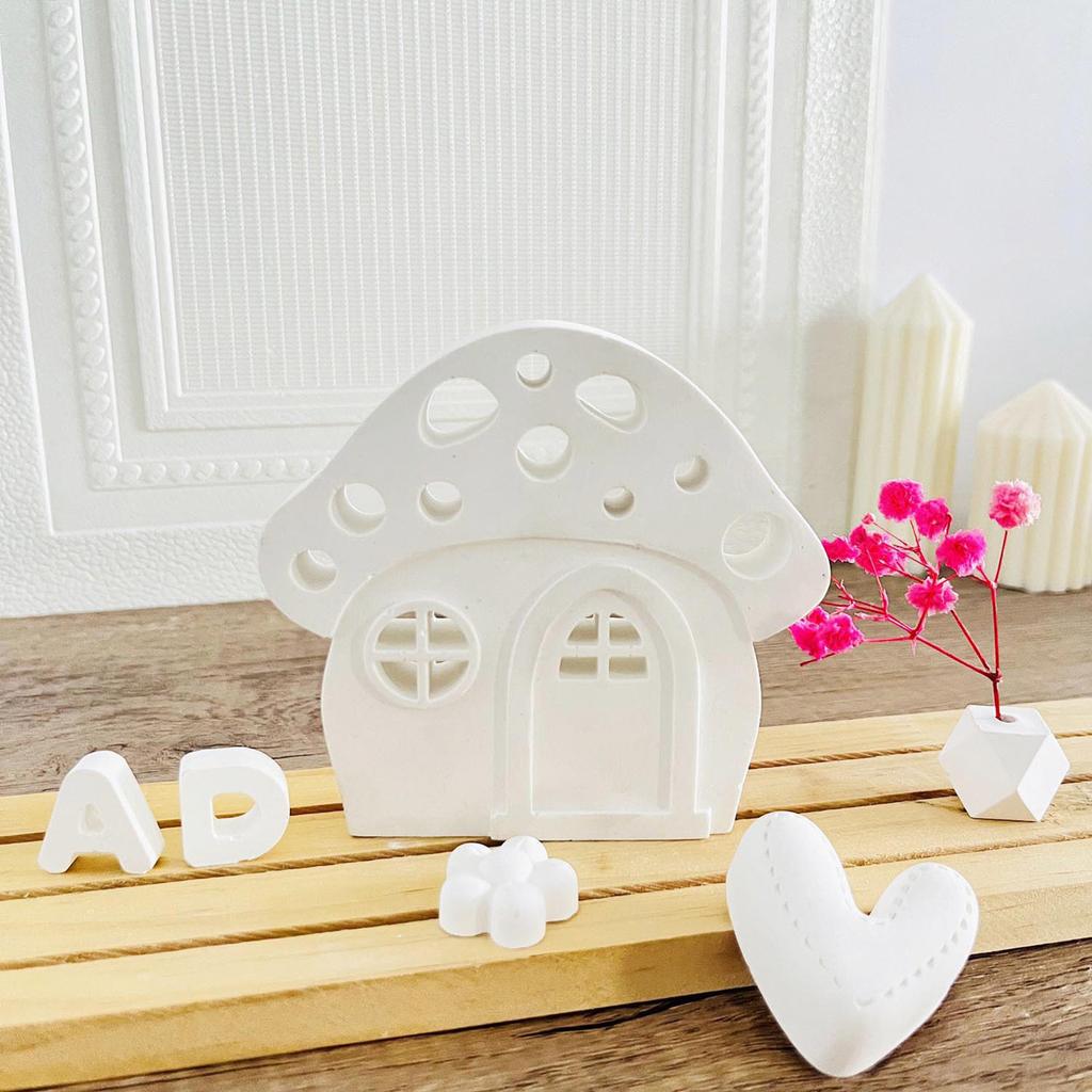 Mushroom House Insert Silicone Mold for Tealight Holder Home Decorations Candle Holder Handmade Casting Molds Decors