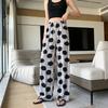 Ice silk wide-leg pants women's summer thin new Chinese ink cool pants high-waisted casual pants trousers women's clothing
