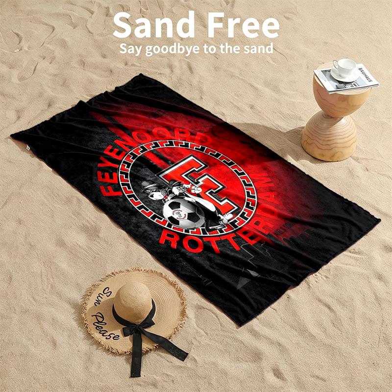 Ręczniki plażowe Feyenoord Rotterdam służą również jako ręczniki kąpielowe letni niezbędnik musthave na zewnątrz na plażę i na basen