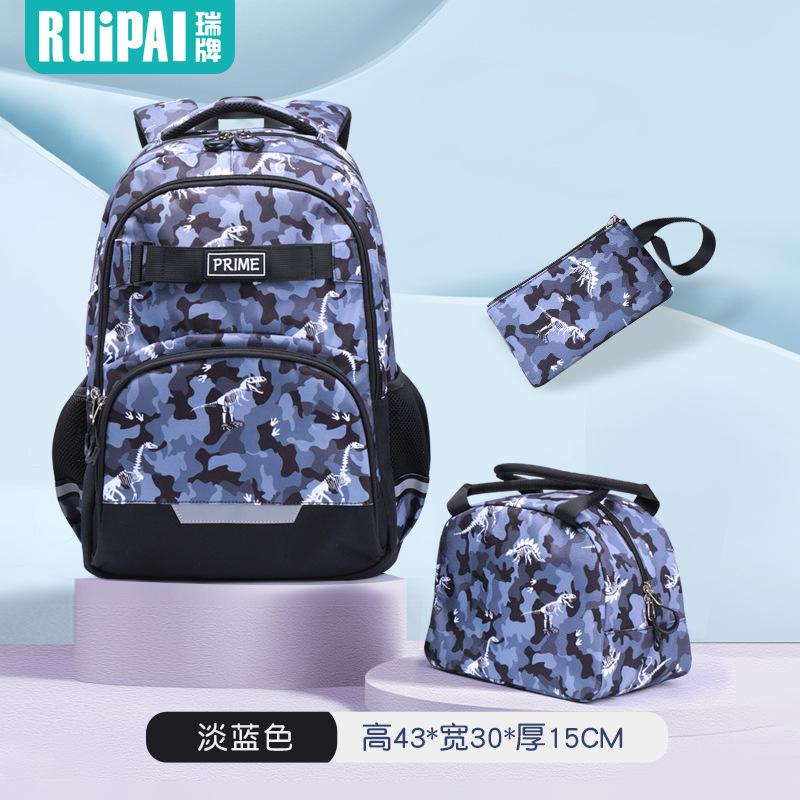 

Children s schoolbag large capacity cartoon dinosaur primary school student burden reduction backpack three-piece set