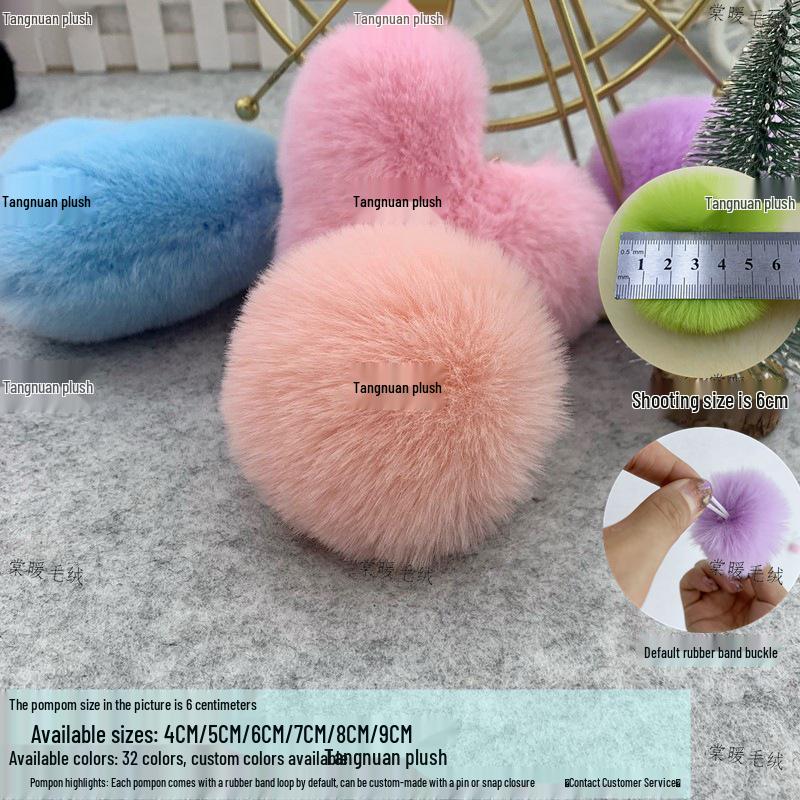 3cm 4cm 5cm Colored Imitation Rabbit Fur Pompon for Clothing, Bag Charms, Shoes & Hats DIY Decoration