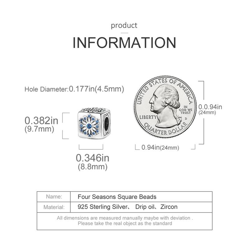 Original Charms Copper Creative Four Seasons Dice Beads Fit Charms Plata Bracelets For Women Jewelry Making Fine Gifts