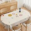 Copritavolo Beige Impermeabile Resistente all'Olio PVC Rettangolare Universale Tavolo Geometrico Facile da Pulire Caffè Pranzo Arredamento Casa Copertura