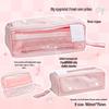 RosyPosy Transparent Prism Pencil Case: Spacious, Triple-Zipper Design for Students