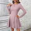 Women's French Knit Long Sleeve Dress Mini Skirt - Autumn Winter New Arrivals