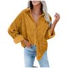 Women's Casual Solid Color Lapel Long Sleeve Corduroy  Jacket