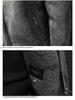 Men's Hong Kong Style PU Leather Fur-Lined Jacket