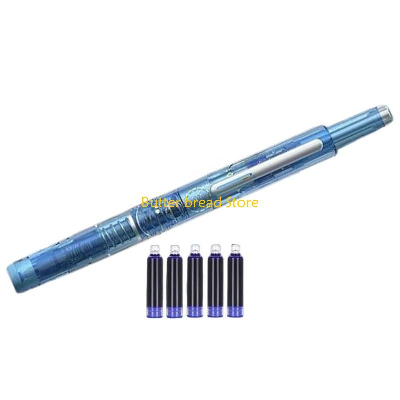 

W89C Retractable Inks Pen with 5 Inks 0.38mm Fountain Pen for Writing