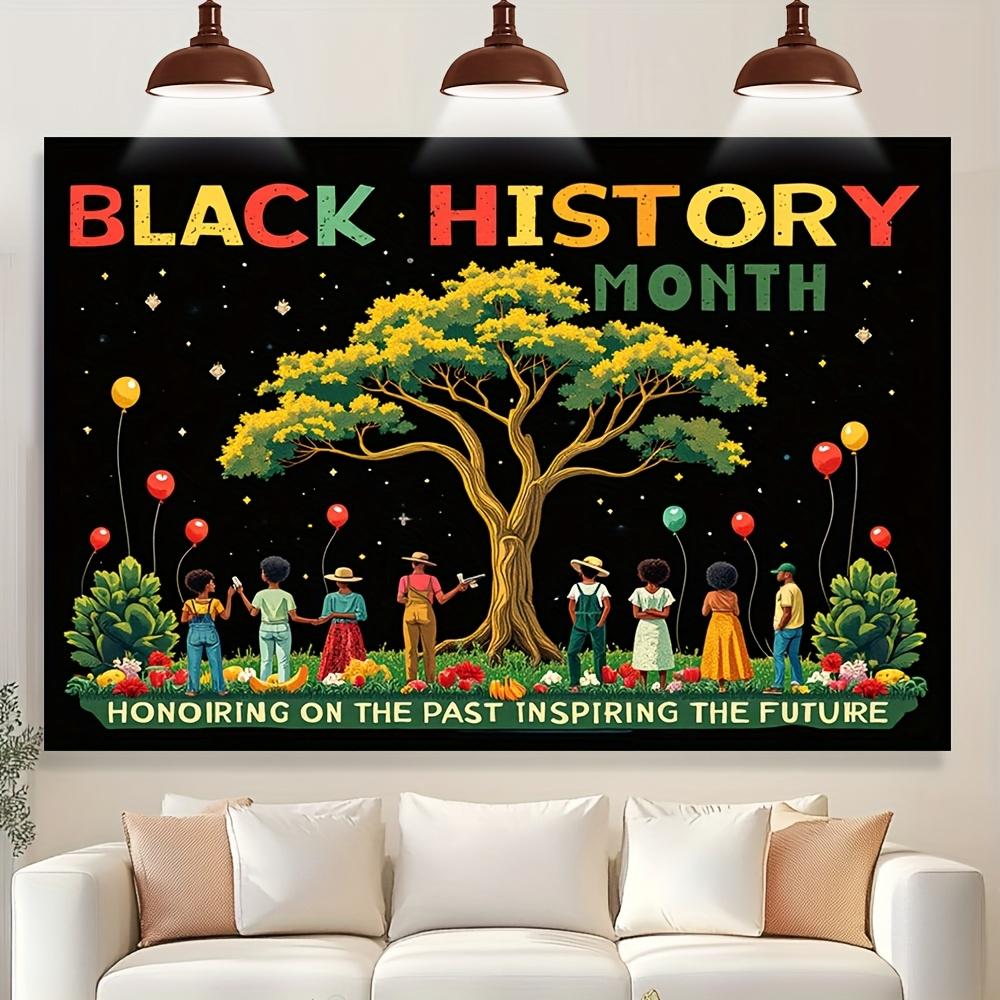 1 Black History Month Celebration Banner - Vibrant Home Decor with Lunar Balloon Design 180X110