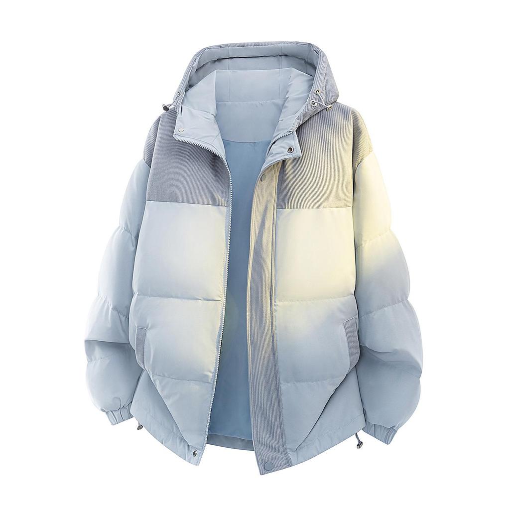 Men's 2025 Winter Corduroy Patchwork Down Jacket - Loose, Casual, Thickened, Warm, Couple Style Coat