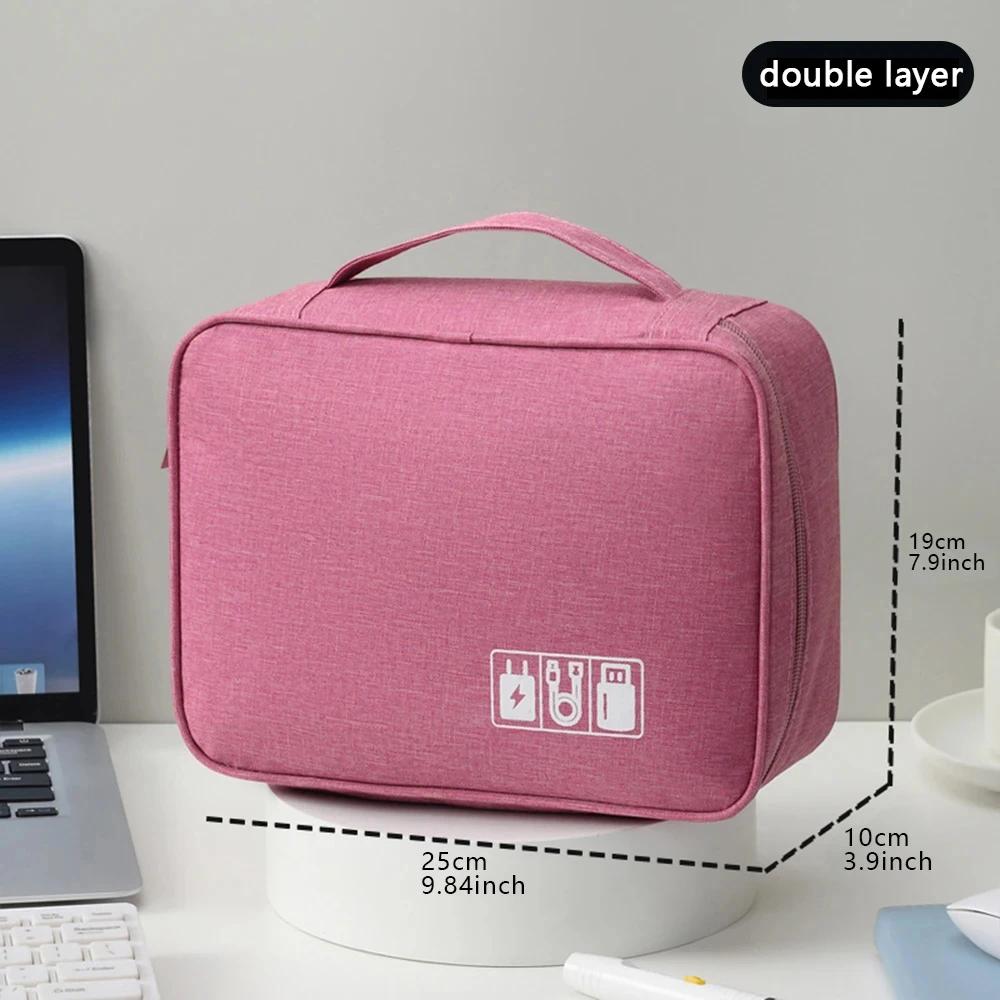New Cable Storage Bag Waterproof Digital Electronic Organizer Portable USB Data Line Charger Plug Storage Bag Travel Cable-LJX