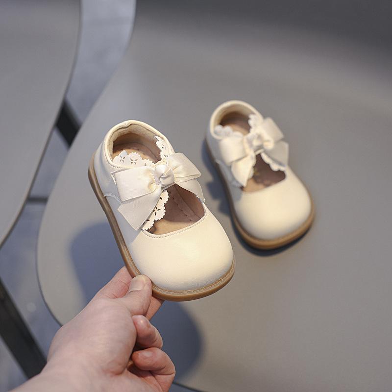 Fashion Girls' Shoes British Style Kids Leather Shoe Soft Soled Girls Leather Shoes Nonslip Child Shoes Simple Girl Casual Shoe