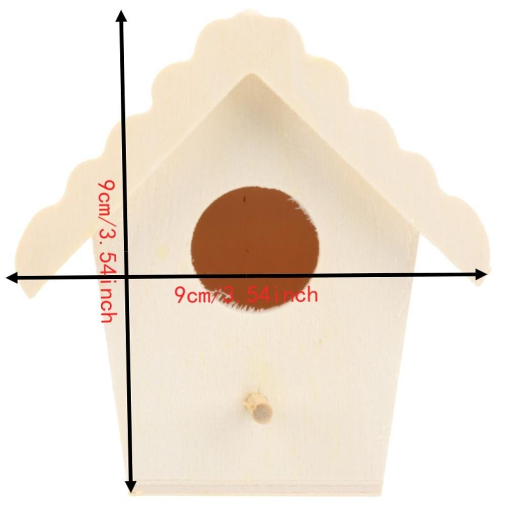Lace Eaves Design Unfinished Bird House DIY Assembly Hanging Bird Nest Outdoor Garden