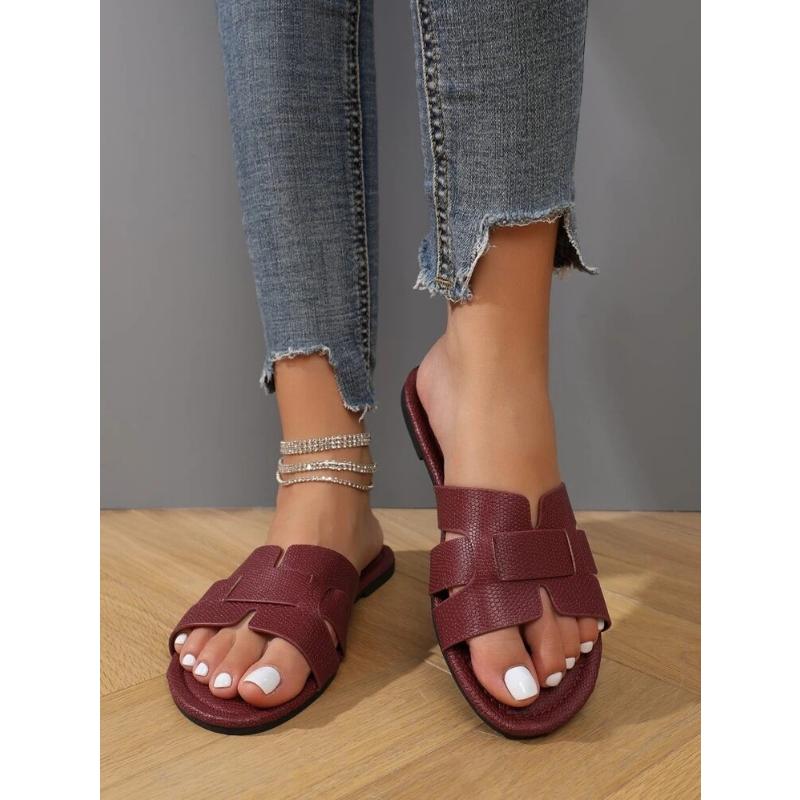 Große flache Sandalen für den Sommer, verschleißfeste Hausschuhe, bonbonfarbene Hausschuhe