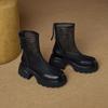 Fashion New Women's Shoes Solid Color Round Toe Thick Heel Women's Boots Fashion Mesh Breathable and Comfortable Women's Sandals