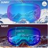 Ski Goggles Men Women OTG Anti-Fog/Scratch 100% UV-Magnetic Lens-Snowboard Snow Goggles for Men & Women