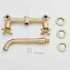 Brushed Golden Basin Faucet Wash Basin Sink Faucet Bathroom Basin Taps Wall Mounted Hot Cold Water Mixer Tap Bathtub Mixer