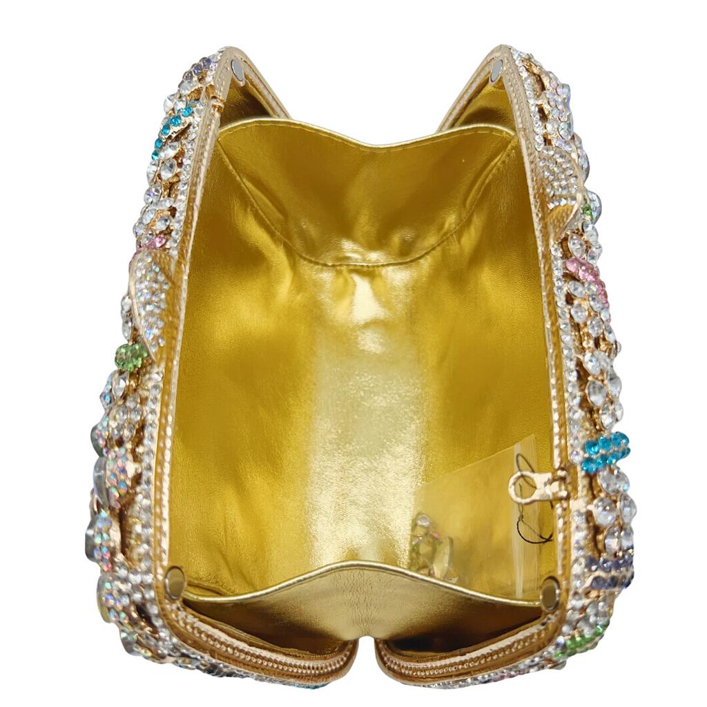 WHTUOHENG Luxury Pink Crystal Bridal Purse Diamond Banquet Clutch Stone Handbag For Wedding Dinner Party Cocktail Event Clutches