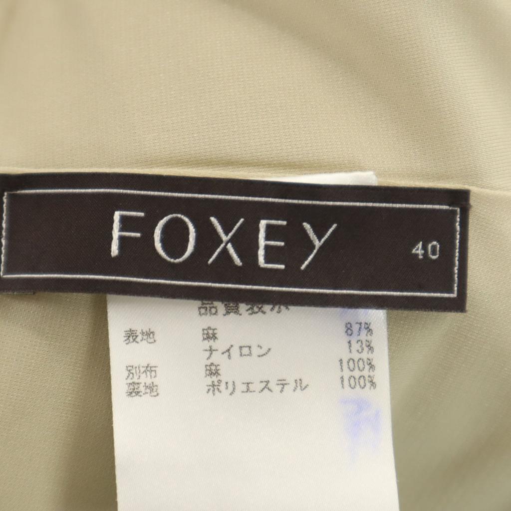 FOXEY Made in Japan Linen Blend No sleeve Knit switching Gathered one piece Women Used