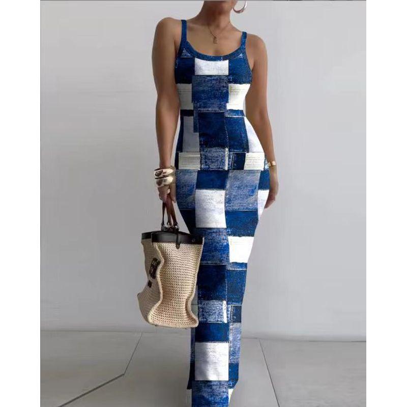 Tailored and Tight Long Dress with Camisole Sling Slim Fit Skinny Long Dress