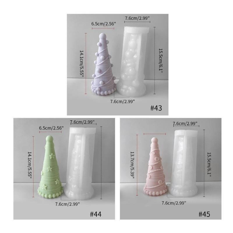 Tree Shaped Silicone Candle Mold Christmas Tree Resin Mold 3D Ornament Mould Handmade-Soap Epoxy Molds Home Decor