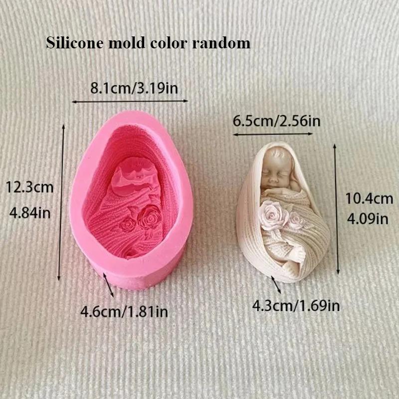 3D свеча спящий ребенок силиконовая форма DIY Полная луна Портрет ребенка Гипс Смола Поделки Цементная форма Ручная работа Подарок на День матери