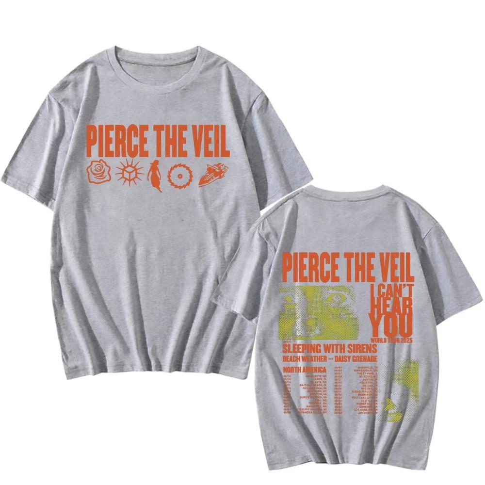 Pierce The Veil I Can’t Hear You World Tour T-shirts Two Sides Unisex TShirts Men Women's Music Tees Punk Tops