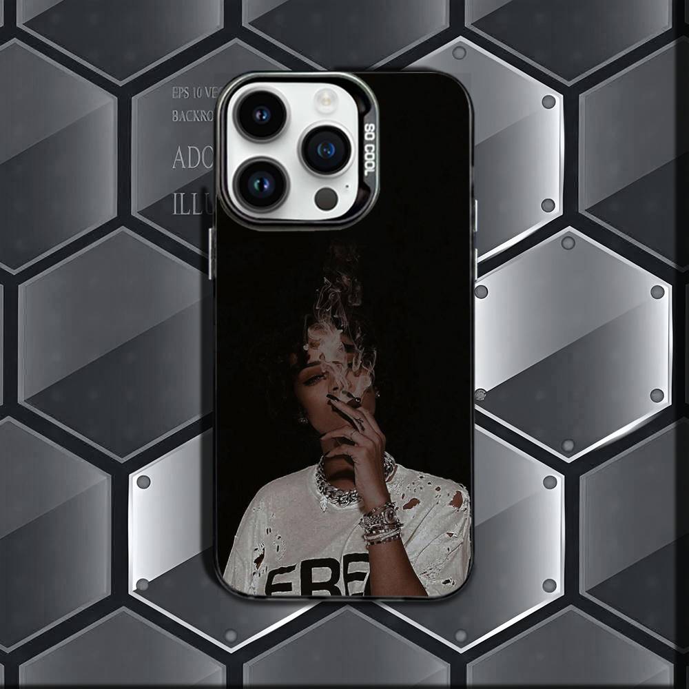 New Singer R-Rihannas Phone Case For iPhone 17,16e,16,ProMax,15,14,Plus,13,12,Mini,11,Pro Matte Colored Silver Luxury Cover