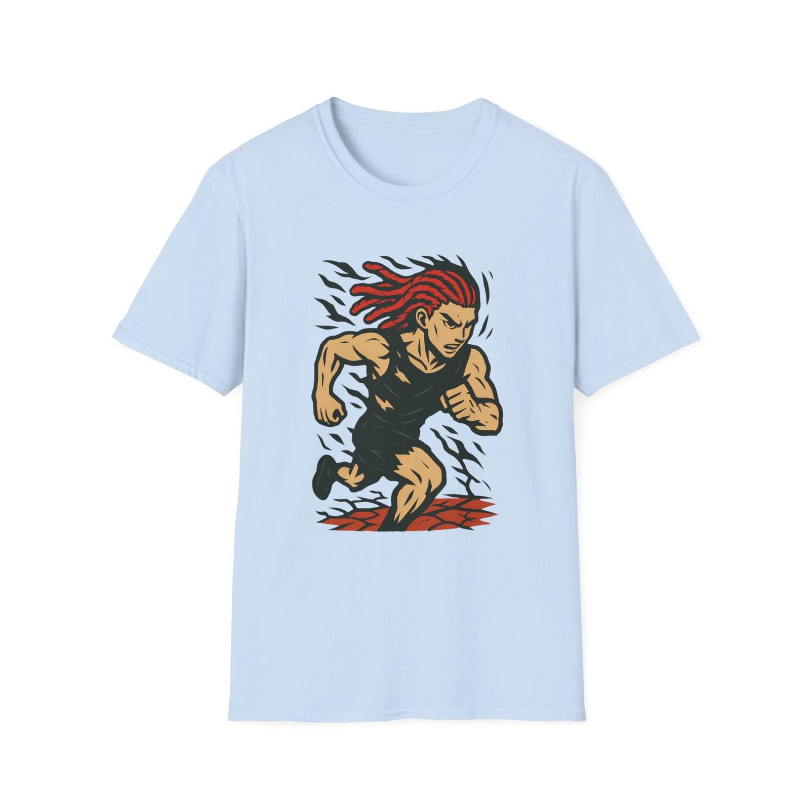 Unisex Softstyle Running Warrior T-Shirt Mens Womens Tees Top – Athlete Tee, Dreadlock Speed S