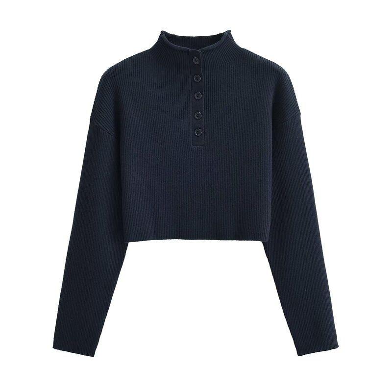 Fashion Style 2023 Winter New Women's Clothing Slim Looking Versatile Stand Collar Short Knitwear 3646109 401