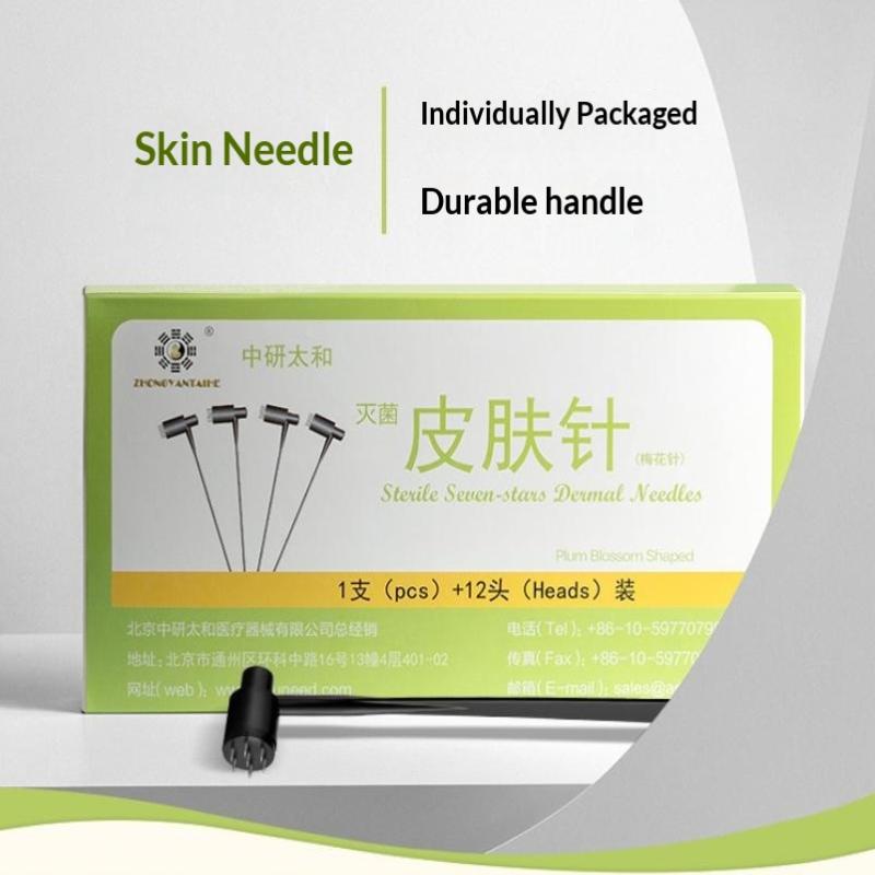 13Pcs Skin Needle 1+12 Heads Set Sterile Seven-Star Dermal Needle Individual Packaging For Skin Care Acupuncture Therapy